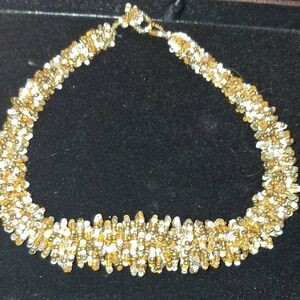 Gold and Silver Beaded Necklace